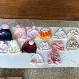 Assorted Kids Beanie Hat - Pink, White, Navy, Yellow
